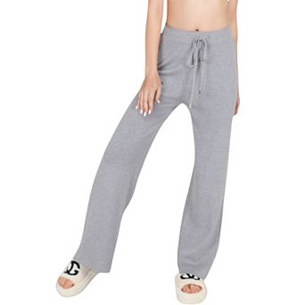 Women's Wide-Leg Sweater Pants with Elastic Waistband and Adjustable Drawstring for Adaptive Fit