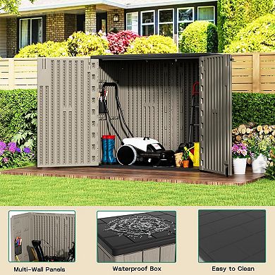 Outdoor Waterproof Resin Storage Cabinet Outdoor Horizontal Storage Sheds