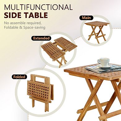 Square Small Patio Table Outdoor Folding Side Table Portable Side Table Small Side Table