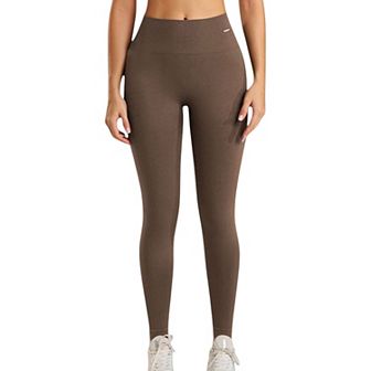 Women's High Waist Ribbed Seamless Leggings with Stretch Compression Fit