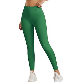 Women's High Waist Ribbed Seamless Leggings with Stretch Compression Fit