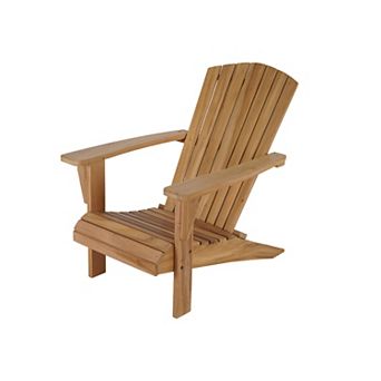 Teak Yellow Ergonomic Adirondack Chair Outdoor Indoor Comfort Stylish Durability