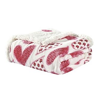 Valentine Scarlett Sherpa Plush Decorative Throw Blanket