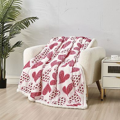 Valentine Scarlett Sherpa Plush Decorative Throw Blanket