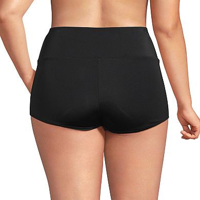Women's Lands' End Tugless High Waisted Boy Swim Shorts