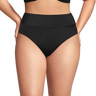 Plus Size Lands' End Size Tugless High Waisted Bikini Bottoms
