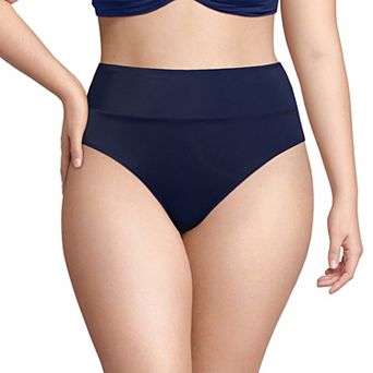 Plus Size Lands' End Size Tugless High Waisted Bikini Bottoms