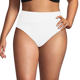 Plus Size Lands' End Size Tugless High Waisted Bikini Bottoms