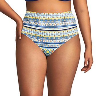 Plus Size Lands' End Size Tugless High Waisted Bikini Bottoms