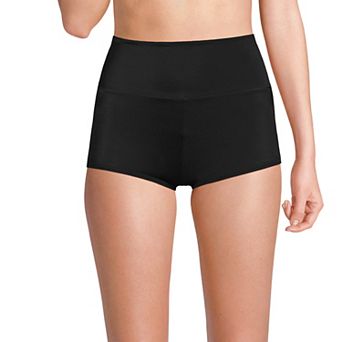 Women's Lands' End Tugless High Waisted Boy Short Swim Bottoms