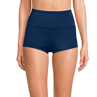 Women's Lands' End Tugless High Waisted Boy Short Swim Bottoms