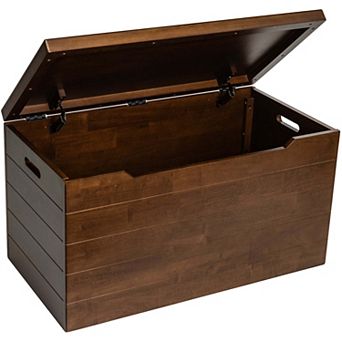 eHemco Heavy-duty Solid Hardwood Blanket Chest, Storage Trunk, 36 in Coffee