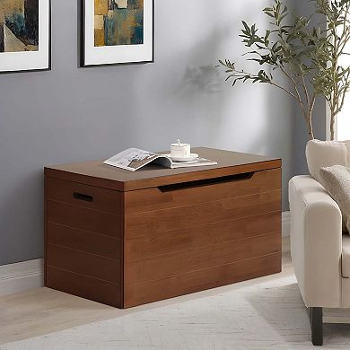 eHemco Heavy-duty Solid Hardwood Blanket Chest, Storage Trunk, 36 Inches, Coffee