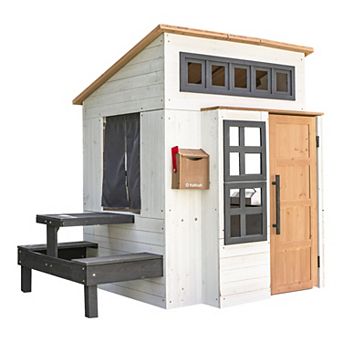 KidKraft Modern Outdoor Wooden Playhouse with Picnic Table