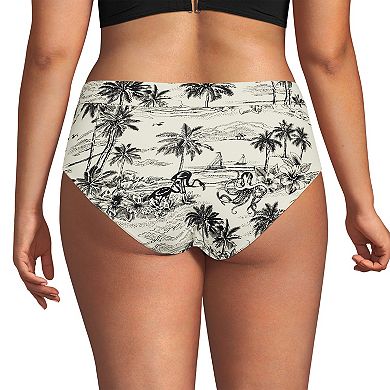 Plus Size Lands' End High Waisted Bikini Bottoms