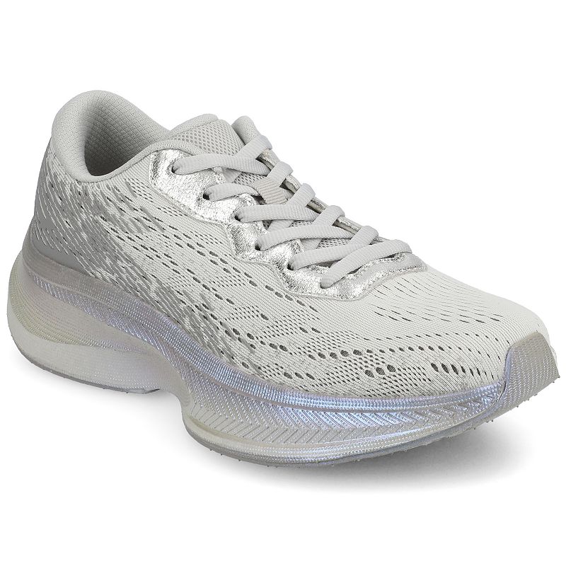 Journee Blume Women's Casual Lace Up Sneakers, Size: 11, Silver
