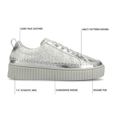 Journee Pazey Women's Casual Lace-Up Platform Sneakers