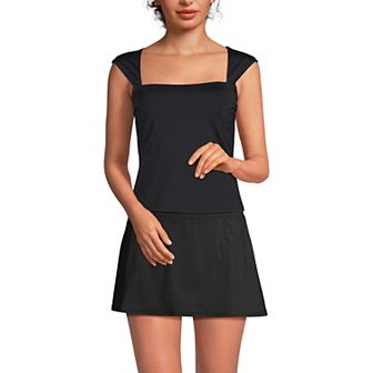 Women's Lands' End Square Neck Underwire Tankini Swim Top
