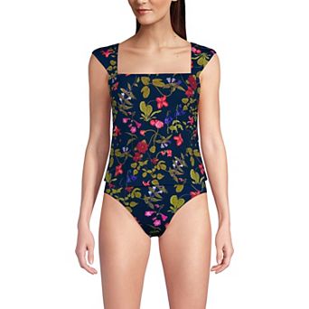 Women's Lands' End Square Neck Underwire Tankini Swim Top