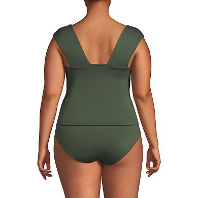 Plus Size Lands' End Squareneck Underwire Tankini Top