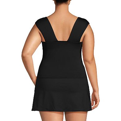 Plus Size Lands' End DD-Cup Squareneck Underwire Tankini Top