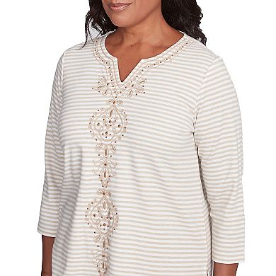 Women's Alfred Dunner Bold Medallion Stripe Top