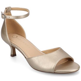 Journee Women's Jezzie Low Heel Ankle Strap Dress Sandals
