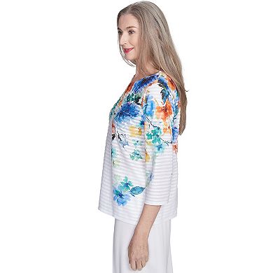 Women's Alfred Dunner Textured Floral Neckline Top