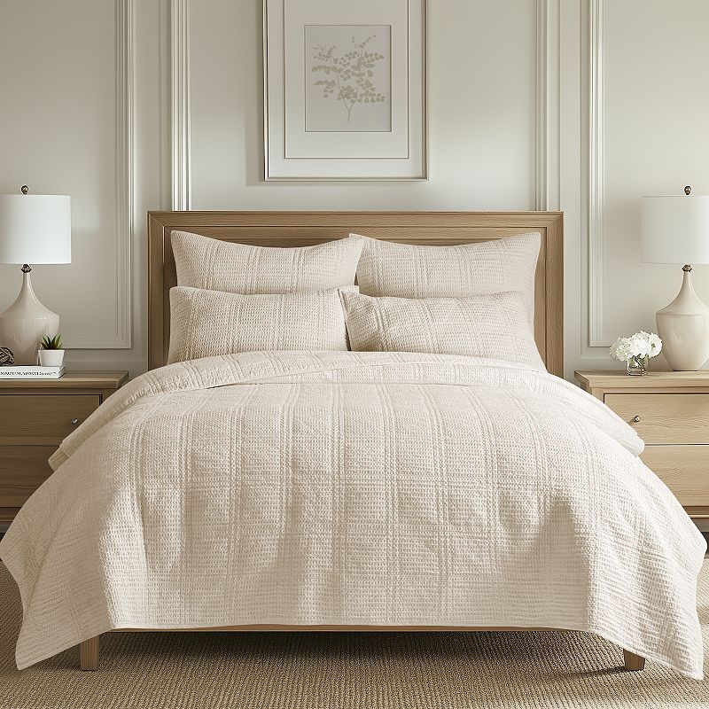 Levtex Home Cloud Waffle Quilt Set or Euro Sham Set, Ivory