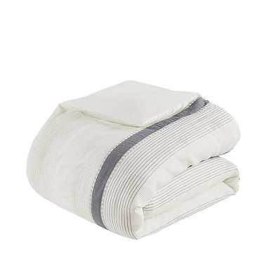 Madison Park Signature Murphy Oversized Cotton Jacquard Comforter Set with Euro Shams and Throw Pillows