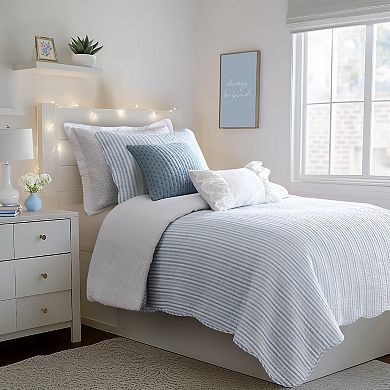 Levtex Home Martha Stripe Blue Quilt Set Or Euro Sham Set