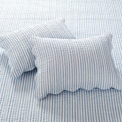 Levtex Home Martha Stripe Blue Quilt Set Or Euro Sham Set