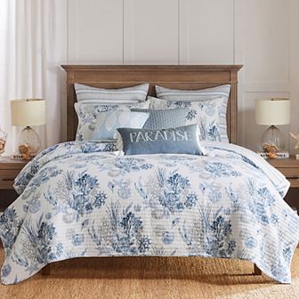 Levtex Home Coral Landing Quilt Set or Euro Sham Set