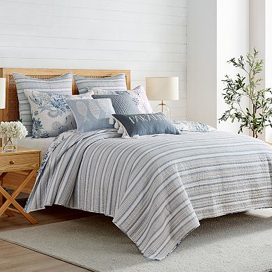 Levtex Home Coral Landing Quilt Set or Euro Sham Set