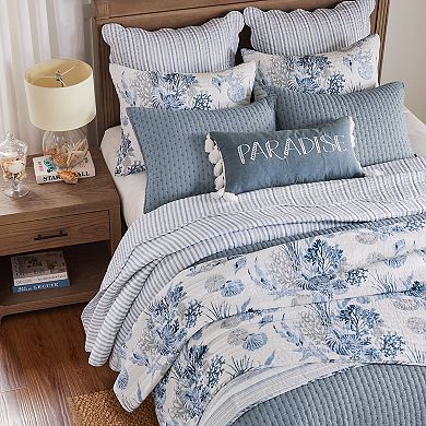Levtex Home Coral Landing Quilt Set or Euro Sham Set