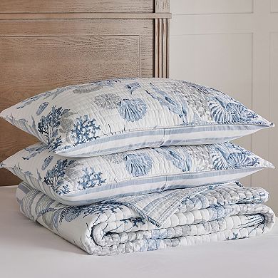 Levtex Home Coral Landing Quilt Set or Euro Sham Set