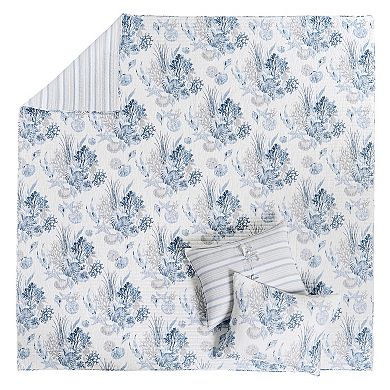 Levtex Home Coral Landing Quilt Set or Euro Sham Set