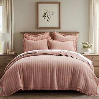 Levtex Home Wilhemina Dusty Rose Quilt Set or Euro Sham Set