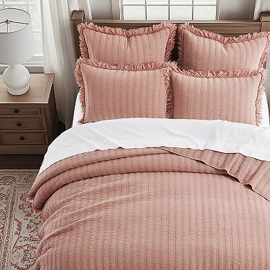 Levtex Home Wilhemina Dusty Rose Quilt Set or Euro Sham Set