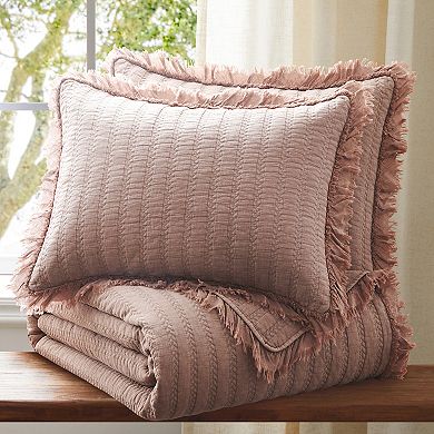 Levtex Home Wilhemina Dusty Rose Quilt Set or Euro Sham Set