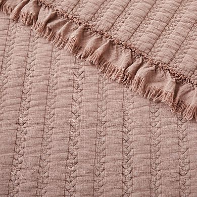 Levtex Home Wilhemina Dusty Rose Quilt Set or Euro Sham Set