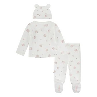 Newborn Baby Girls Huggies Babywear 100% Organic Take Me Home Top Pants & Hat 3 pc Set