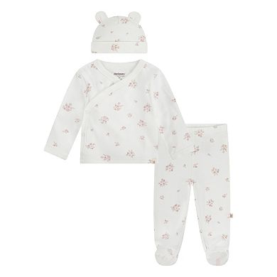 Newborn Baby Girls Huggies Babywear 100% Organic Take Me Home Top Pants & Hat 3-Piece Set