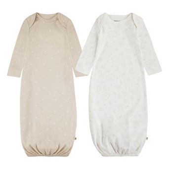 Newborn Baby Boys Huggies Babywear 100% Organic Sleeper Gowns 2-Pack