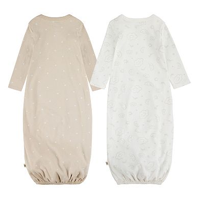 Newborn Baby Boys Huggies Babywear 100% Organic Sleeper Gowns 2-Pack