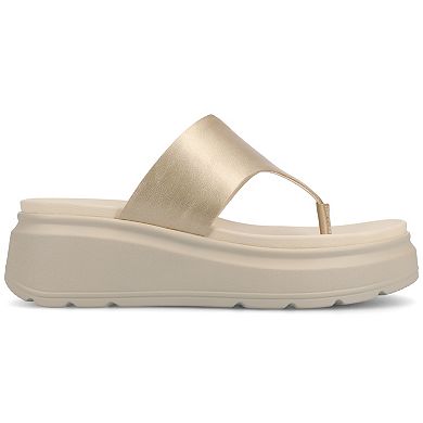 Journee Carah Wedge Thong Flip Flop Women's Sandals