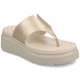 Journee Carah Wedge Thong Flip Flop Women's Sandals
