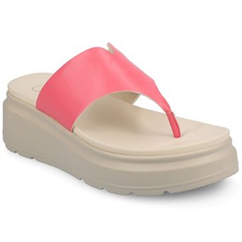 Journee Carah Wedge Thong Flip Flop Women's Sandals