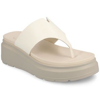 Journee Carah Wedge Thong Flip Flop Women's Sandals