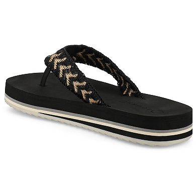 Journee Eloddie Woven Strap Women's Thong Flip Flop Sandals